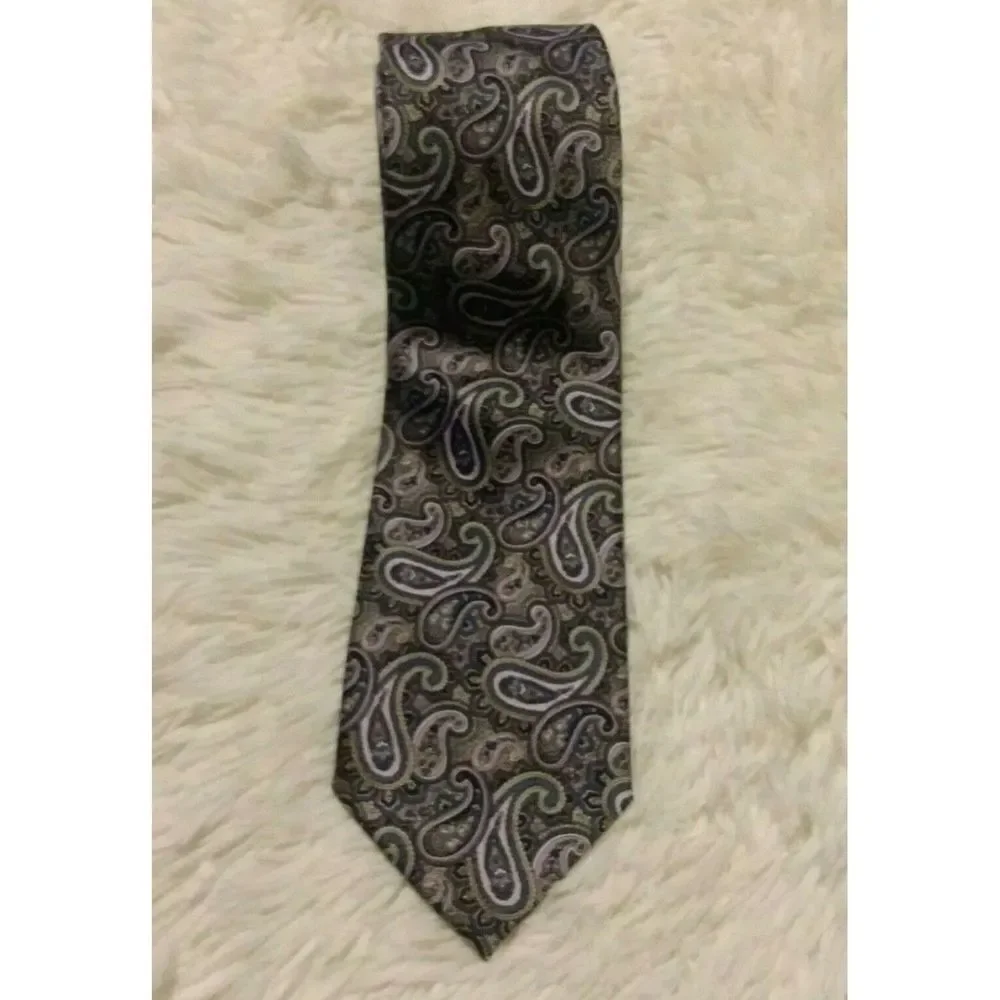 Pierre‎ Cardin Mens Necktie Blue & Purple Paisley